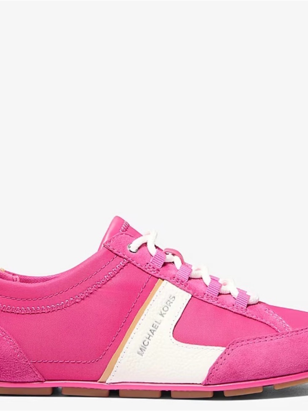 Michael Kors Size 8 Women’s Keely Nylon Trainer Milos Raspberry New In Box - Picture 3 of 8